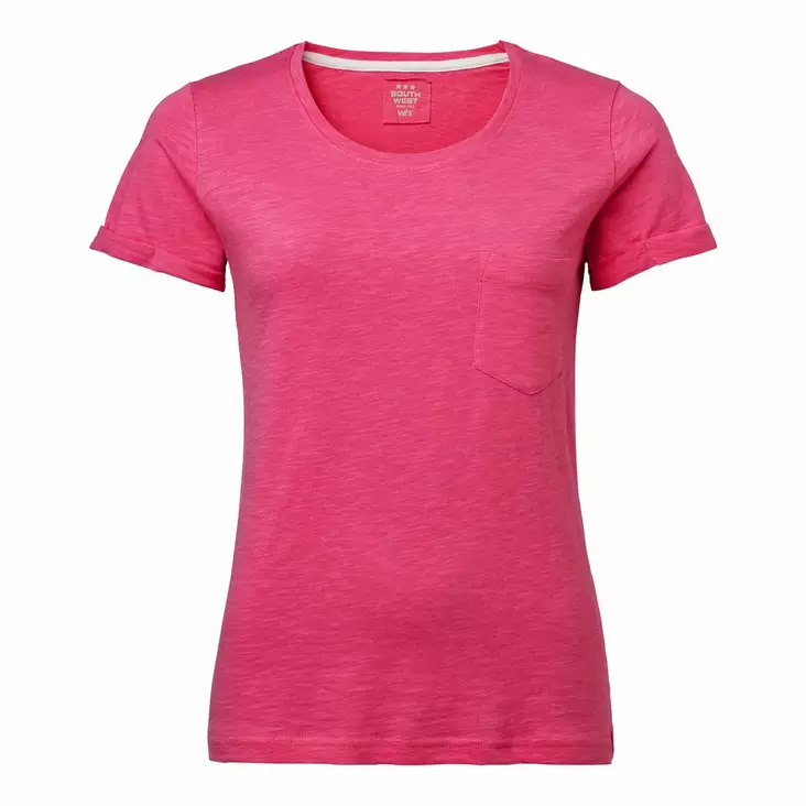 SW 122 Mary Slub Tee, cerise - South West Vaatteet - 122-62 - 1