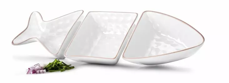 Sagaform Fish tarjoilukulho 3 osaa, valkoinen - Koti ja Keittiö - 5017822 - 1