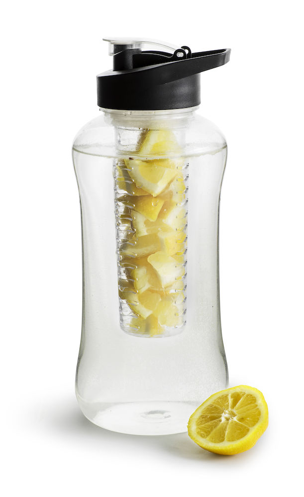 Sagaform Fresh juomapullo iso hedelmäpatruunalla, musta - Koti ja Keittiö - 5017742 - 1