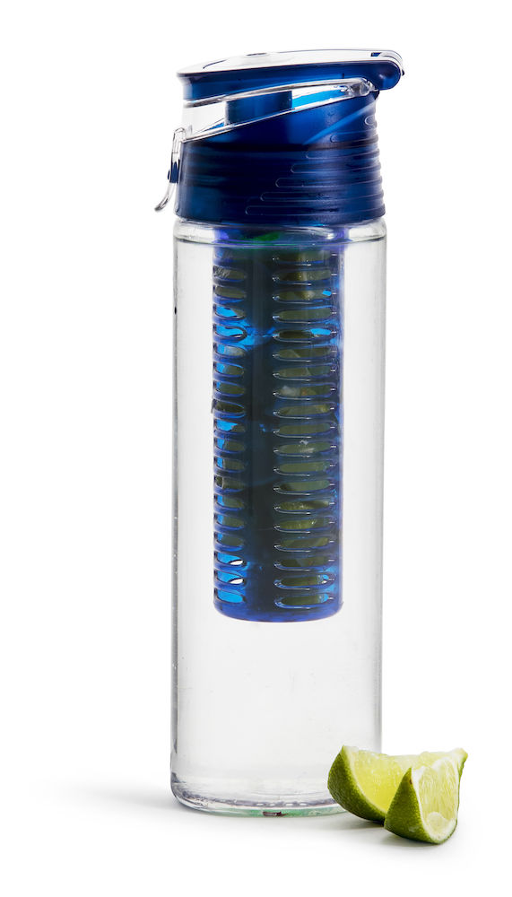 Sagaform Fresh lukollinen juomapullo hedelmäpatruunalla, kirkas/sininen - Koti ja Keittiö - 5017752 - 1