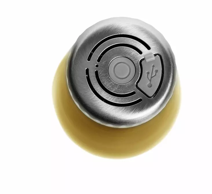 Sagaform Teräksinen juomapullo bluetooth kaiuttimella, kulta - Koti ja Keittiö - 5018062 - 1