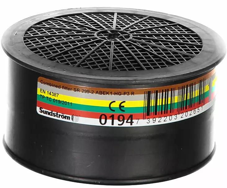 Sundström SR 299-2 ABEK1-Hg-P3 R Yhdistelmäsuodatin - Sundström hengityksensuojaimet - H02-6512 - 1