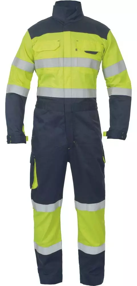 Cerva MULTINORM STROKE FR HV Overall, Yellow/Navy - Kaikki Palosuojatut työvaatemerkit - 0356002172 - 1