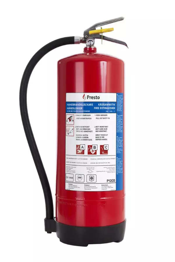 Presto PG12, 12 kg jauhesammutin, 55A 233B C - Jauhesammuttimet - PR-2002 - 1