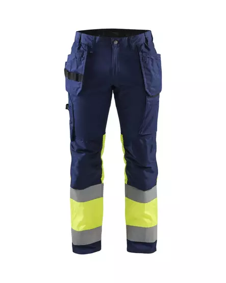 Blåkläder Highvis riipputaskuhousut stretch Mariininsininen/Huomio keltainen - Blåkläder Huomiotyövaatteet - 155818118933 - 1