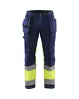 Blåkläder Highvis riipputaskuhousut stretch Mariininsininen/Huomio keltainen - Blåkläder Huomiotyövaatteet - 155818118933 - 1