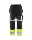 Blåkläder X1500 Highvis riipputaskuhousut Musta/Huomio keltainen - Blåkläder Huomiotyövaatteet - 150818609933 - 1