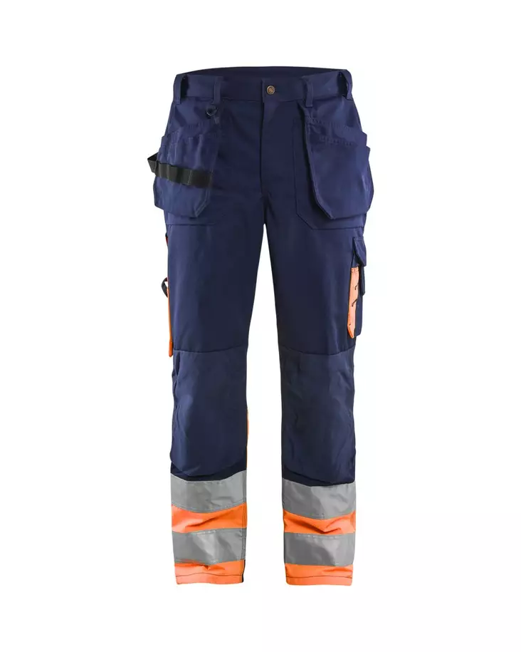 Blåkläder Highvis riipputaskuhousut Mariininsininen/Huomio oranssi - Blåkläder Huomiotyövaatteet - 152918608953 - 1