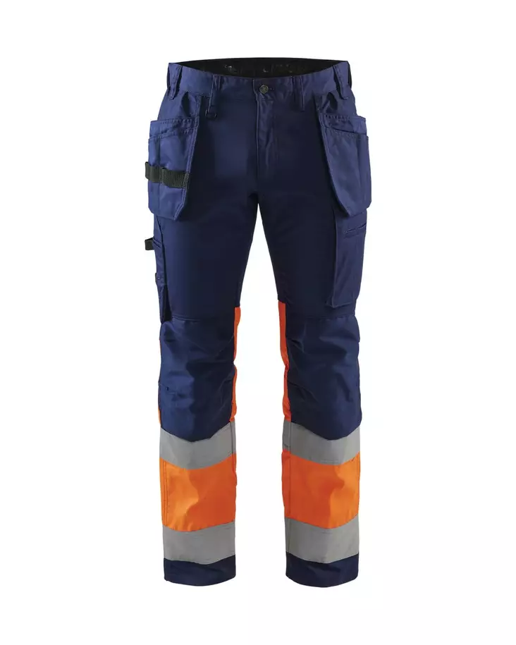 Blåkläder Highvis riipputaskuhousut stretch Mariininsininen/Huomio oranssi - Blåkläder Huomiotyövaatteet - 155818118953 - 1