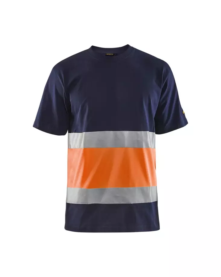 Blåkläder Highvis t-paita Mariininsininen/Huomio oranssi - Blåkläder Huomiotyövaatteet - 338710308853 - 1
