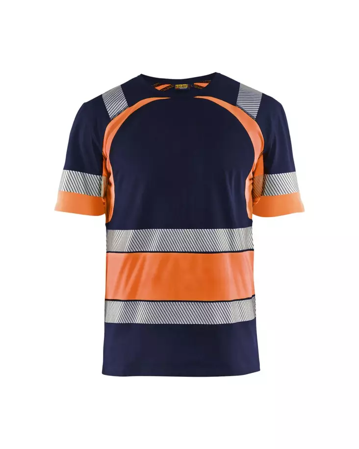Blåkläder Highvis t-paita Mariininsininen/Huomio oranssi - Blåkläder Huomiotyövaatteet - 342110308853 - 1