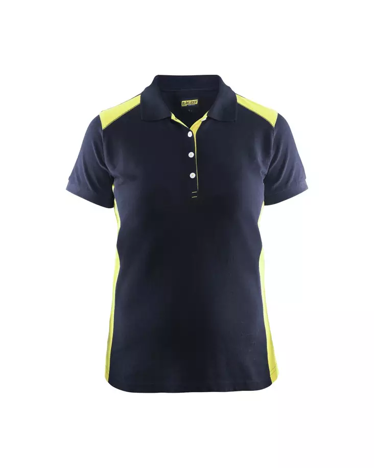 Blåkläder Naisten piképaita Mariininsininen/Huomio keltainen - Blåkläder Työvaatteet - 339010508933 - 1