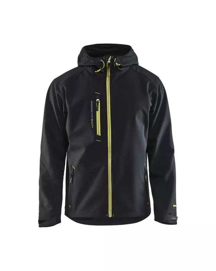 Blåkläder Softshelltakki Musta/Huomio keltainen - Blåkläder Työvaatteet - 494925179933 - 1