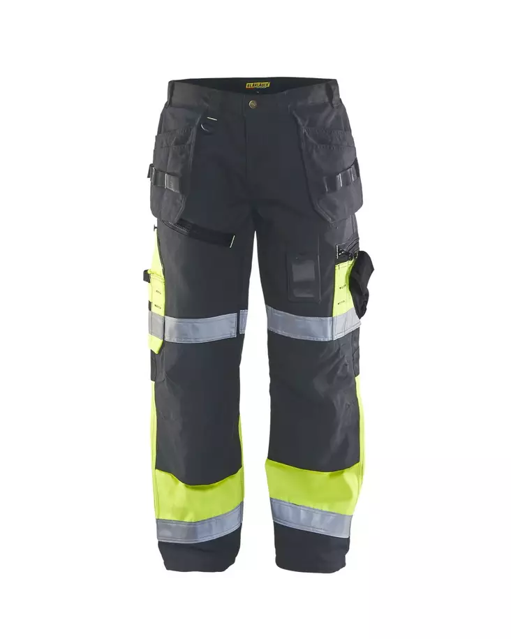 Blåkläder X1500 Highvis riipputaskuhousut Harmaa/Huomio keltainen - Blåkläder Huomiotyövaatteet - 150818609633 - 1
