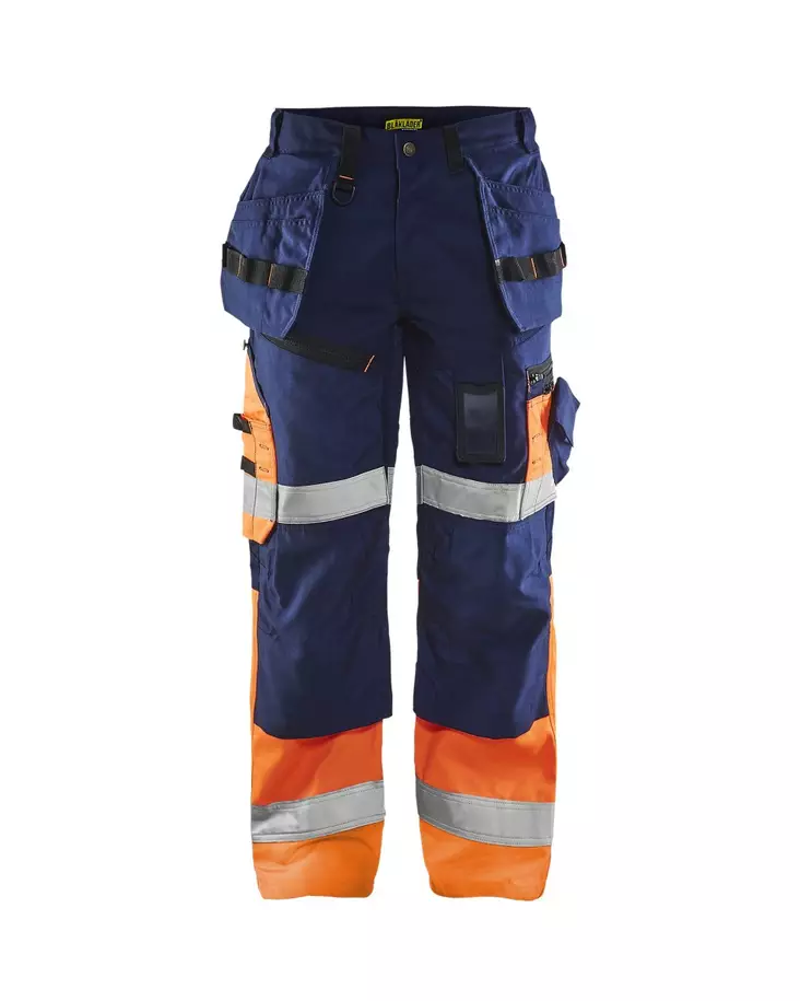 Blåkläder X1500 Highvis riipputaskuhousut Mariininsininen/Huomio oranssi - Blåkläder Huomiotyövaatteet - 150818608953 - 1