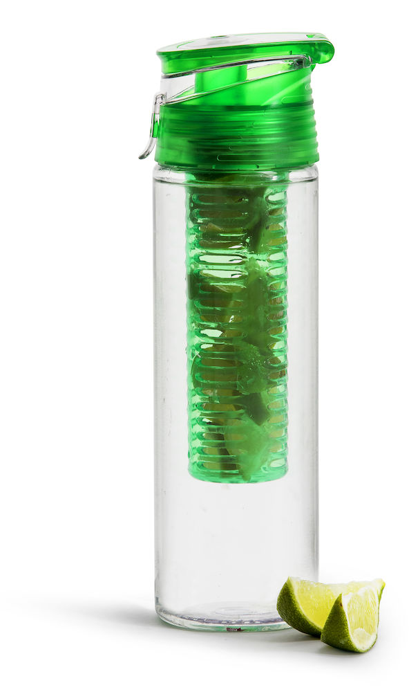 Sagaform Fresh lukollinen juomapullo hedelmäpatruunalla, kirkas/vihreä - Koti ja Keittiö - 5017753 - 1