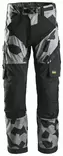 Snickers 6903 FlexiWork+, työhousut, 8704 Harmaa camo/musta - Snickers Työhousut - 69038704 - 1