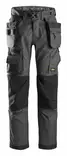 Snickers 6923 FlexiWork+, lattia-asentajan housut riipputaskuilla, 5804 Teräksenharmaa/musta - Snickers Työhousut - 69235804 - 1