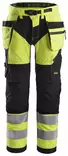 Snickers 6932 FlexiWork, High-Vis Work Trousers+ Holster Pockets Class 2, 6604 Keltainen/musta - Snickers Työhousut - 69326604 - 1