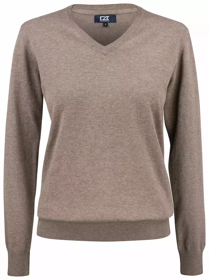 C&B Oakville V-neck Ladies, Nougat Melange - Cutter & Buck Vaatteet - 355419-834 - 1