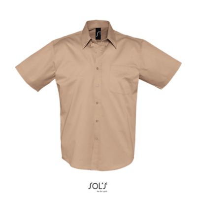 SOLS Brooklyn lyhythihainen miesten Twill paita, Beige - Kaikki Profiilivaatemerkit - 16080-114 - 1