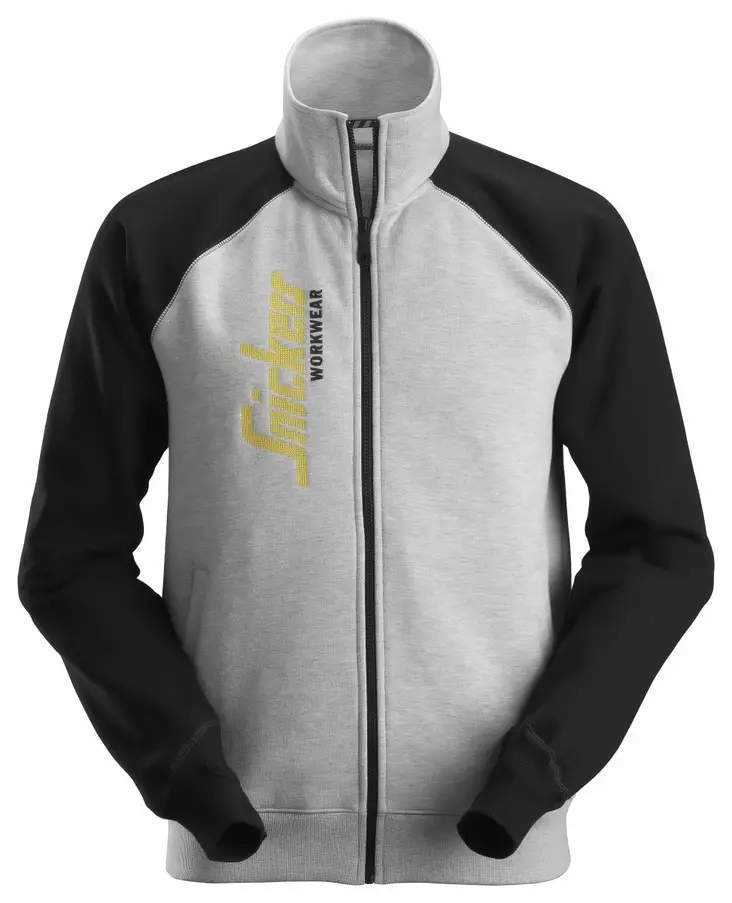 Snickers 2887 Vetoketjullinen takki logolla, 2804 harmaa-musta - Snickers Työtakit - 28872804 - 1