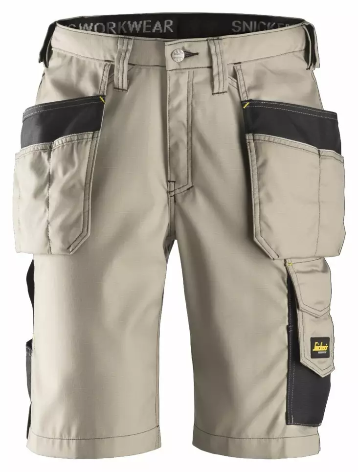 Snickers 3023 Työshortsit riipputaskuilla, RipStop, 2004 Khaki/musta - Snickers Työshortsit - 30232004 - 1
