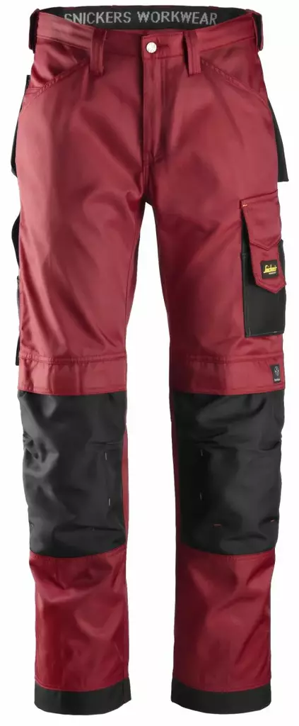 Snickers 3312 Työhousut, DuraTwill, 1604 Punainen/musta - Snickers Työhousut - 33121604 - 1