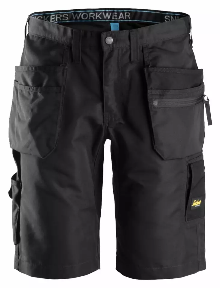 Snickers 6101 LiteWork+, 37.5® työshortsit riipputaskuilla, 0404 Musta - Snickers Työshortsit - 61010404 - 1