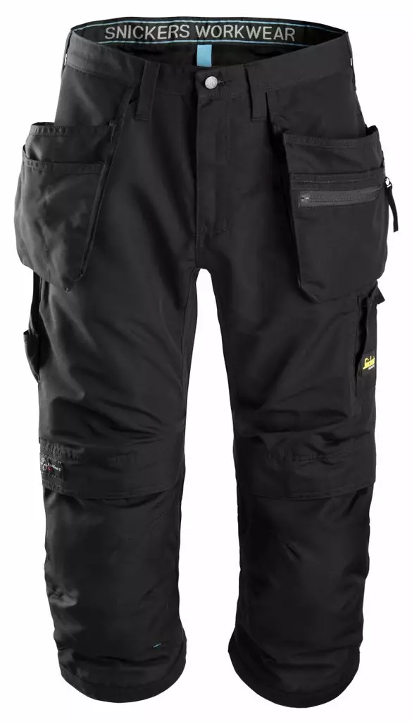 Snickers 6103 LiteWork+, 37.5® pirate-työhousut riipputaskuilla, 0404 Musta - Snickers Työshortsit - 61030404 - 1