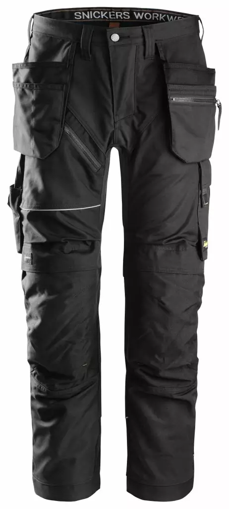 Snickers 6202 RuffWork+, työhousut riipputaskuilla, 0404 Musta - Snickers Työhousut - 62020404 - 1