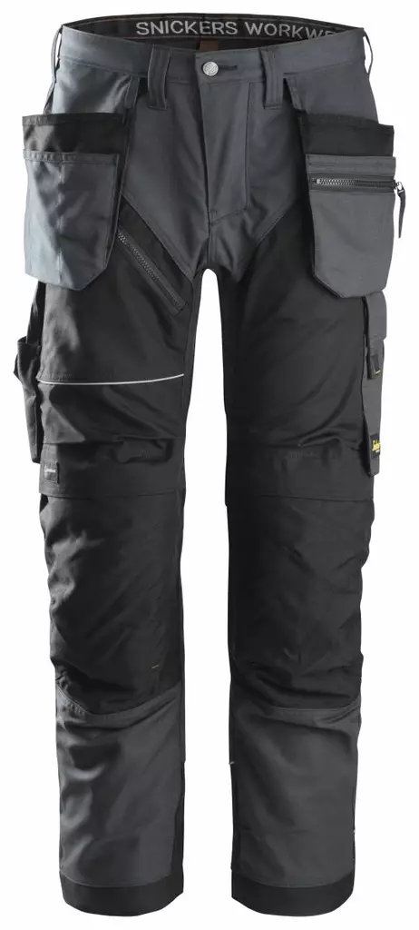 Snickers 6202 RuffWork+, työhousut riipputaskuilla, 5804 Teräksenharmaa/musta - Snickers Työhousut - 62025804 - 1