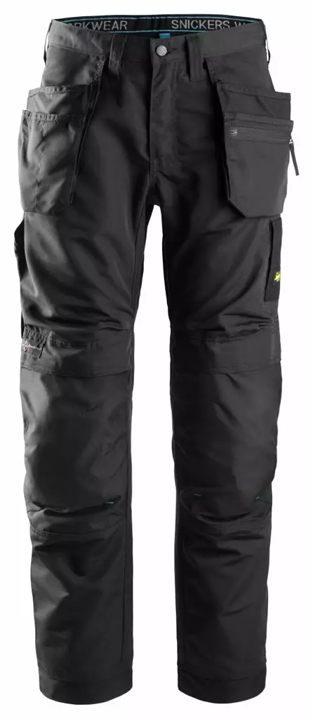 Snickers 6206 LiteWork+, 37.5® työhousut riipputaskuilla, 0404 Musta - Snickers Työhousut - 62060404 - 1