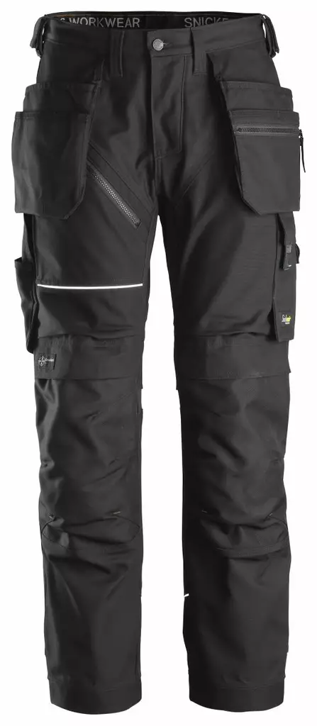 Snickers 6214 RuffWork+, Canvas+ työhousut riipputaskuilla, 0404 musta - Snickers Työhousut - 62140404 - 1