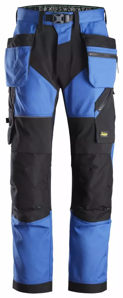 Snickers 6902 FlexiWork+, työhousut riipputaskuilla, 5604 sininen-musta - Snickers Työhousut - 69025604 - 1