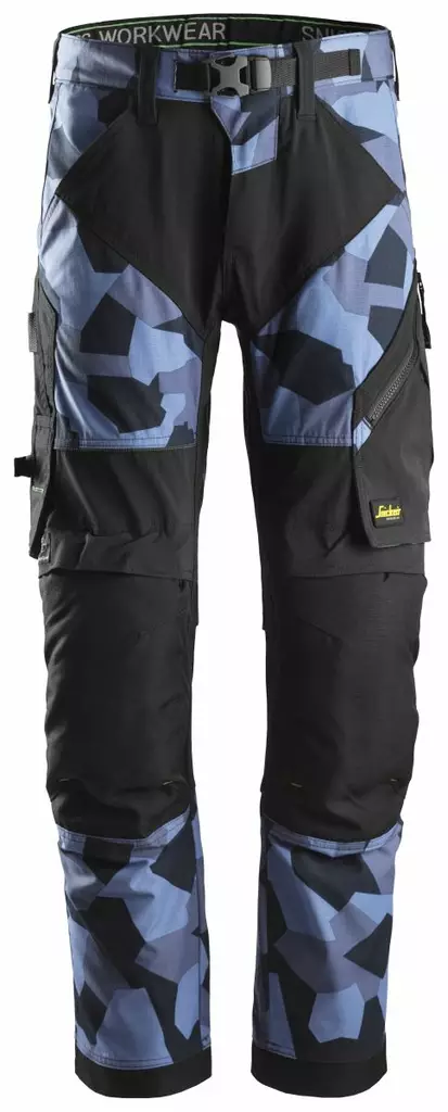 Snickers 6903 FlexiWork+, työhousut, 8604 Sininen camo/musta - Snickers Työhousut - 69038604 - 1