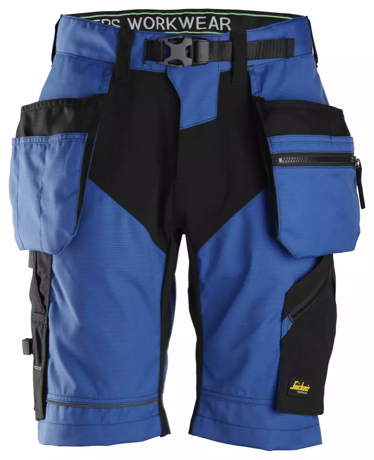 Snickers 6904 FlexiWork+, työshortsit riipputaskuilla, 5604 sininen-musta - Snickers Työshortsit - 69045604 - 1