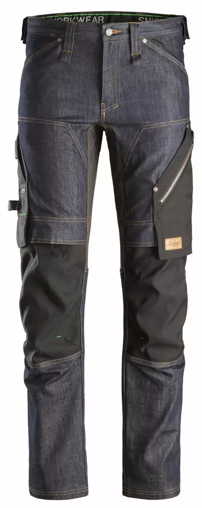 Snickers 6956 FlexiWork, Denim Work Trousers+, 6504 musta - Snickers Työhousut - 69566504 - 1