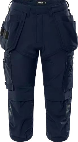 Fristads Rakentajan stretch piraattihousut 2600 GLWS, Navysininen - Fristads Työshortsit - 300516-544 - 1