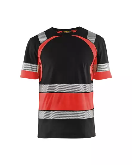 Blåkläder Highvis t-paita Musta/Huomio punainen - Blåkläder Huomiotyövaatteet - 342110309955 - 1