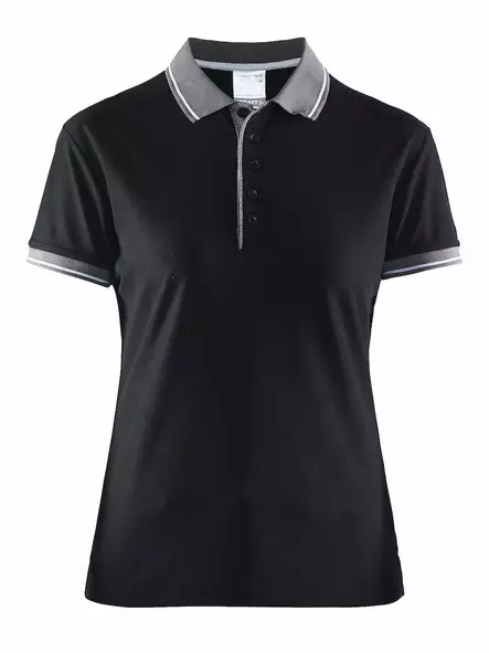 Noble Polo Pique Shirt W, Black/Dk Grey Melange - Craft Vaatteet - 1905074-9975 - 1