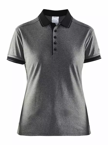 Noble Polo Pique Shirt W, Dk Grey Melange/Black - Craft Vaatteet - 1905074-2975 - 1