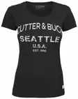 C&B Pacific City Tee Ladies, Black print - Cutter & Buck Vaatteet - 353401-9995 - 1