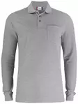 Clique Basic Polo LS Pocket, meleerattu harmaa - Clique Vaatteet - 028235-95 - 1