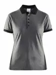 Noble Polo Pique Shirt W, Dk Grey Melange/Black - Craft Vaatteet - 1905074-2975 - 1