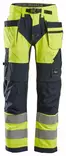 Snickers 6932 FlexiWork, High-Vis Work Trousers+ Holster Pockets Class 2, 6695 Huomiokeltainen/Navy - Snickers Työhousut - 69326695 - 1