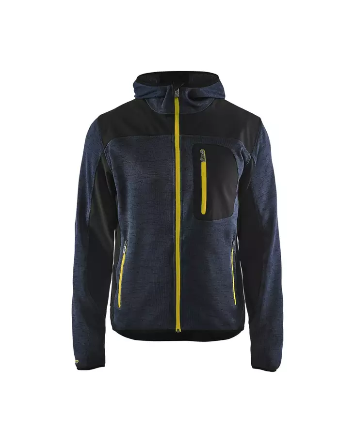 Blåkläder Neulottu softshelltakki Tumma mariininsininen/keltainen - Blåkläder Työvaatteet - 493021178635 - 1