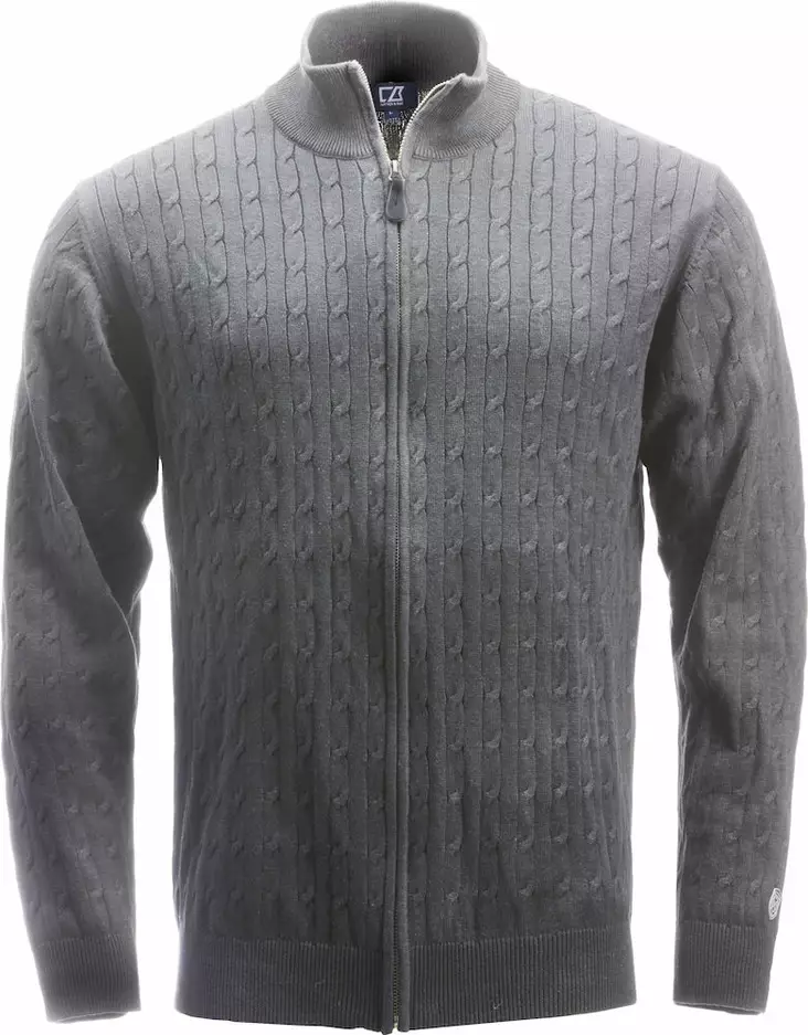 C&B Blakely Knitted Full Zip, Meleerattu harmaa - Cutter & Buck Vaatteet - 355410-95 - 1