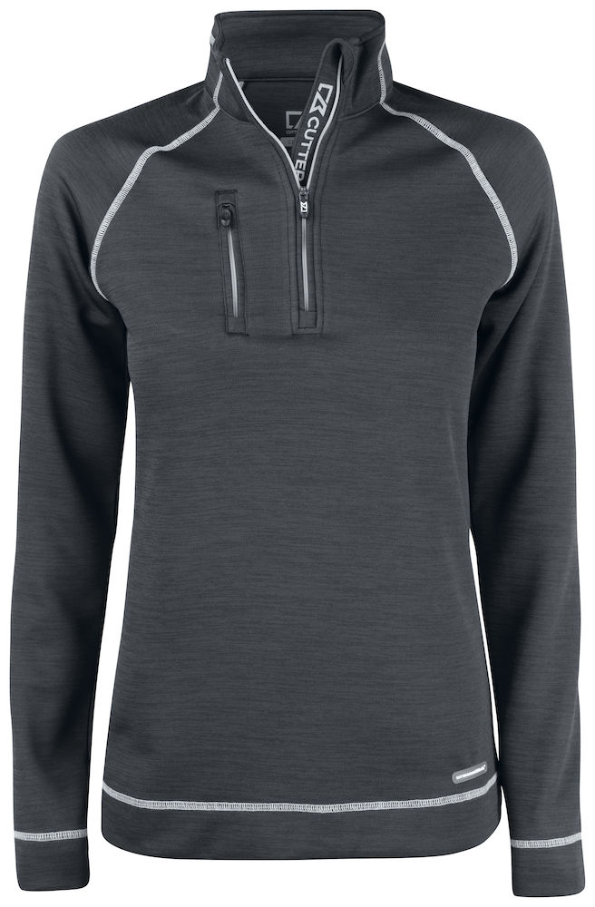 C&B Chambers Half Zip Ladies, Meleerattu antrasiitti - Cutter & Buck Vaatteet - 358413-955 - 1