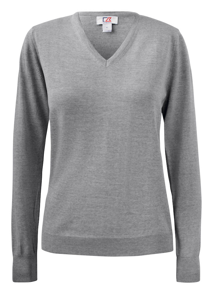 C&B Everett V-Neck WMN, Meleerattu harmaa - Cutter & Buck Vaatteet - 35517-95 - 1